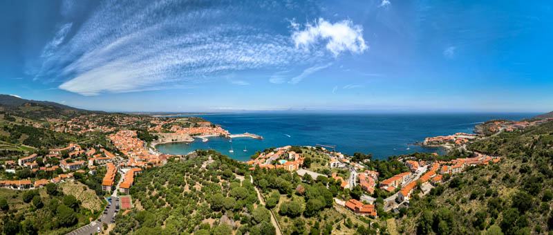 photo aérienne par drone de la ville de Collioure