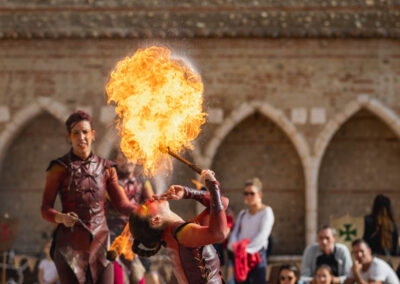 trobades médiévales perpignan - spectacle de feu troupe Drakonia