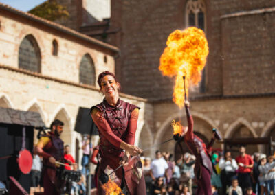 trobades médiévales perpignan - spectacle de feu troupe Drakonia