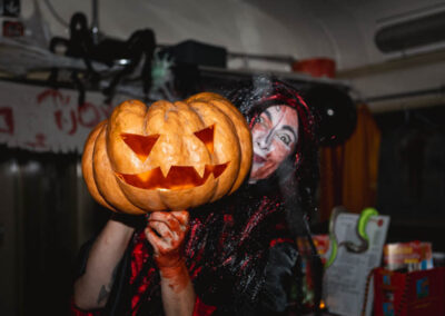 Les animations du train rouge d'halloween